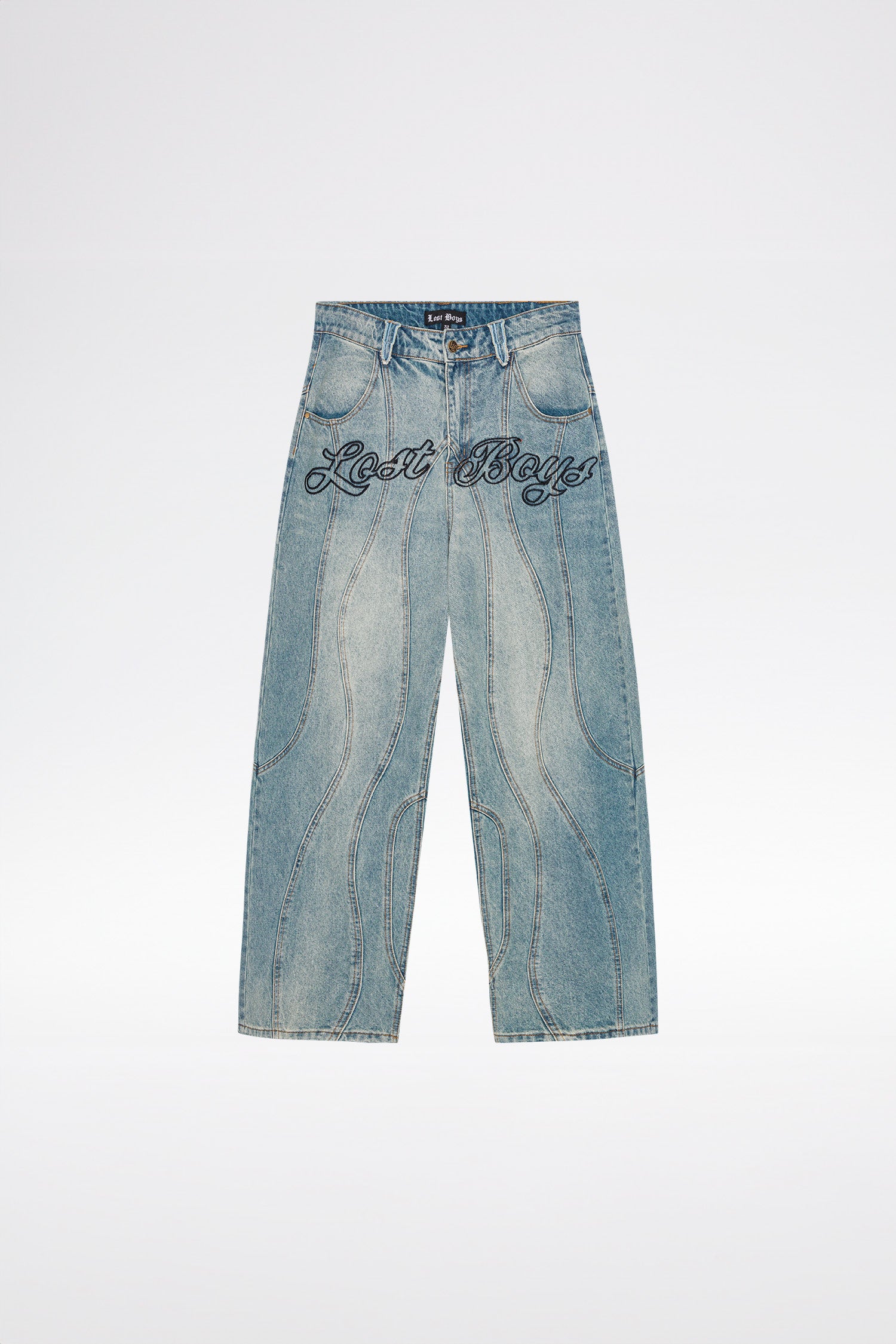 LOST BOYS CURVY OUTERSEAM JEANS Jeans Stonewashed Blue