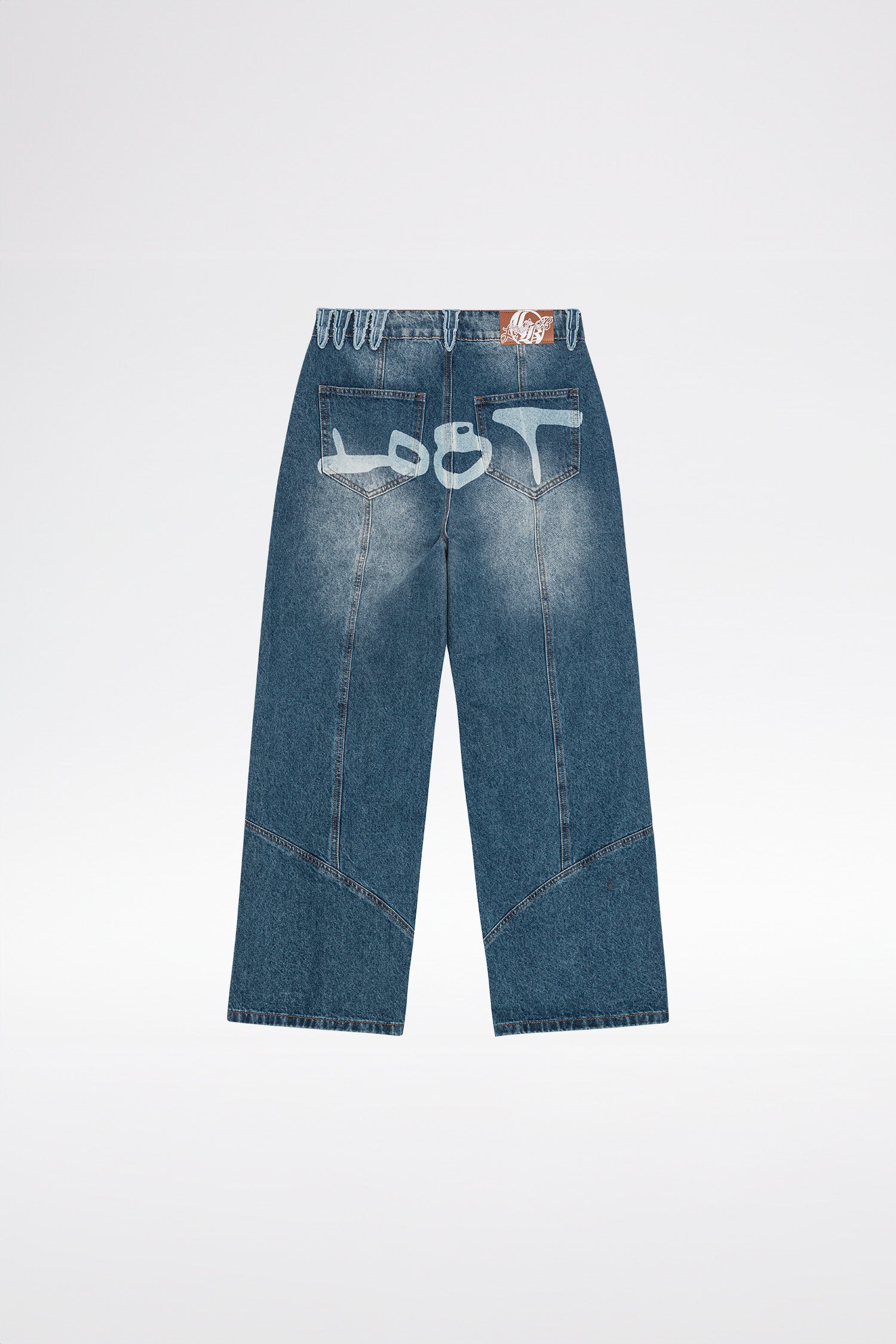 LOST BOYS OUTERSEAM LOGO JEANS Jeans Stonewashed Indigo Blue